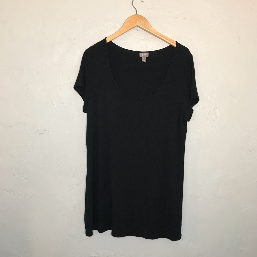 J Jill black Tunic short sleeved shirt Sz L